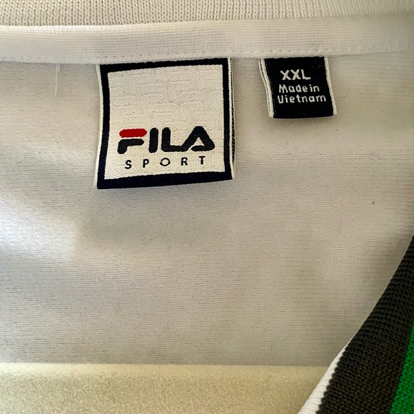 NWOT FILA Green and White ITALIA Zip Up Sweatshirt Jacket Men’s Size 2XL - Picture 9 of 11